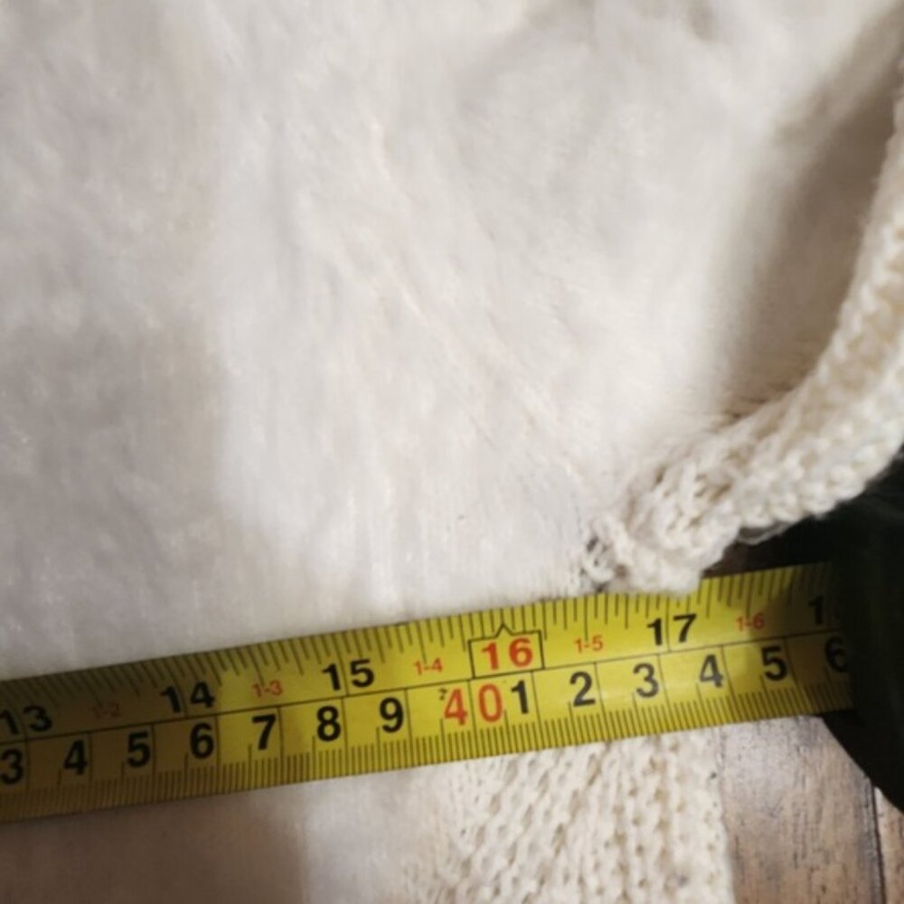 NOISY MAY Cream Fuzzy Textured Knit Sweater Long Sleeve Top Womens Size small - Picture 5 of 6